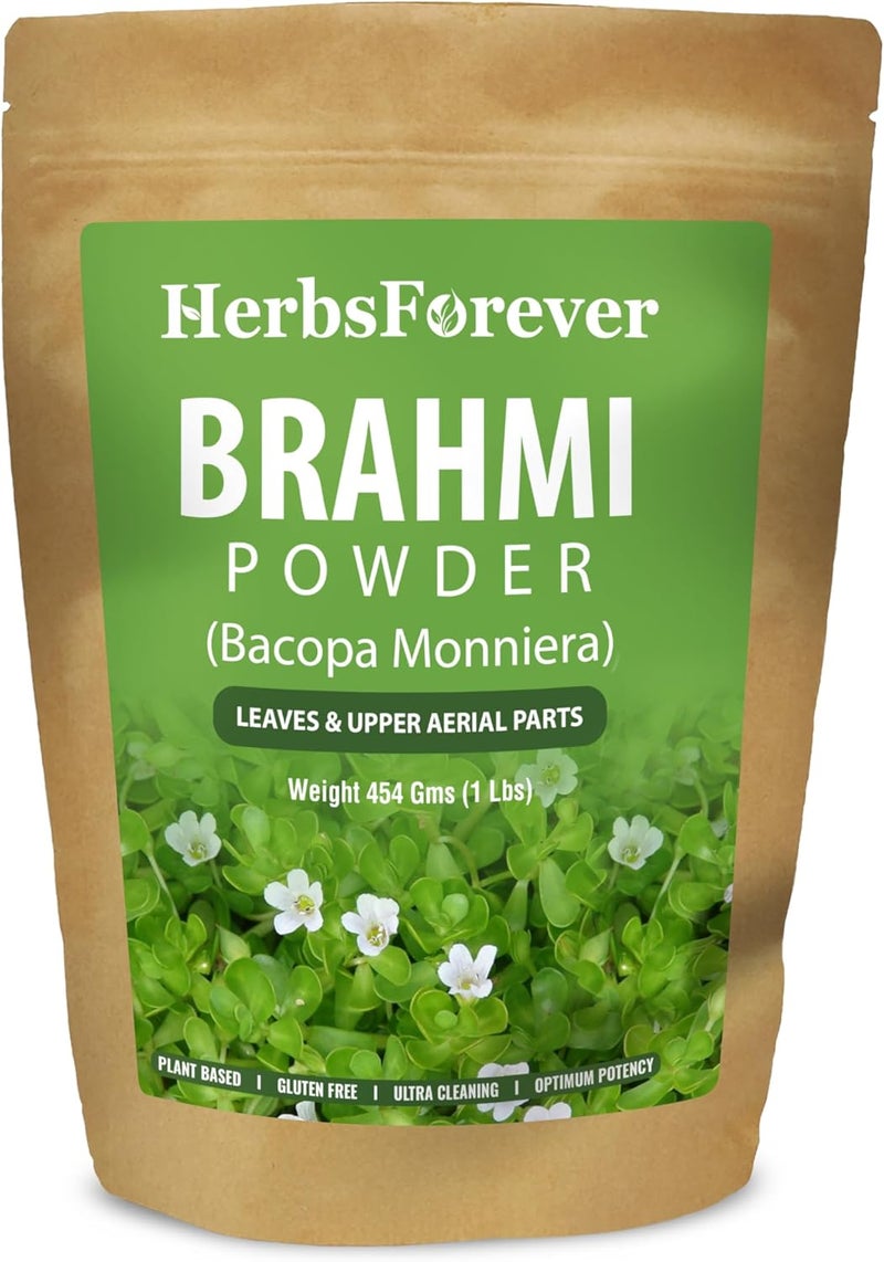 HerbsForever Brahmi Powder - Bacopa Monnieri for Enhanced Focus and Memory - 454 GMS - Image 1